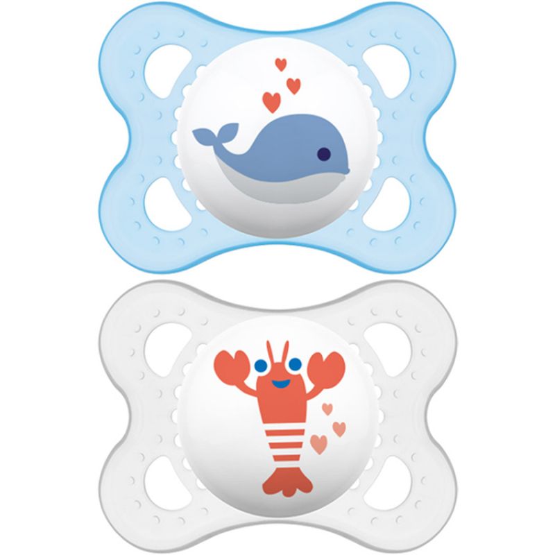 Lot de 2 sucettes anatomiques Original classique en silicone (2-6 mois) MAM