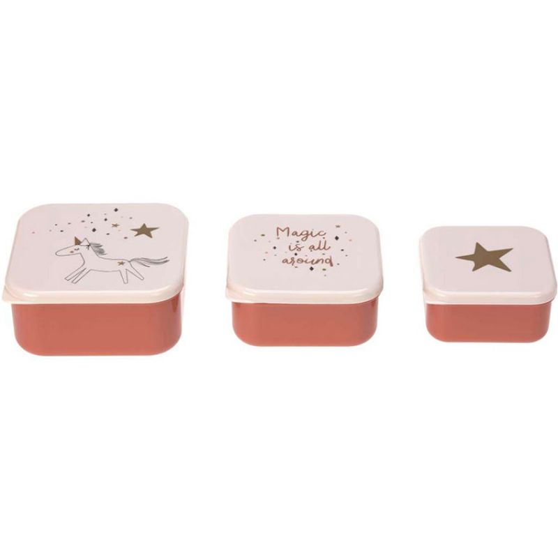Lot de 3 boîtes à goûter More Magic Licorne Lässig