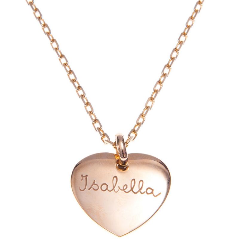 Collier Coeur sur chaîne personnalisable (plaqué or) Merci Maman
