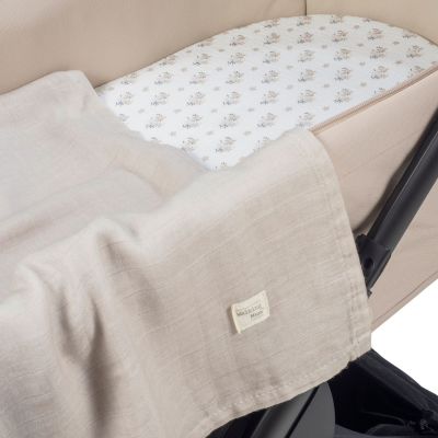 Drap-housse pour nacelle + lange Botton Fleurs