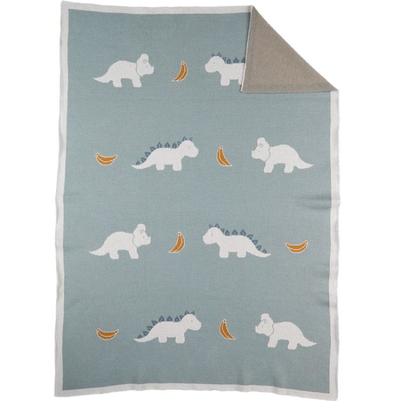 Couverture bébé en tricot TSO bleu (75 x 100 cm) Noukie's