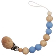 Attache sucette en bois Moon bleuet - Tata Lucette