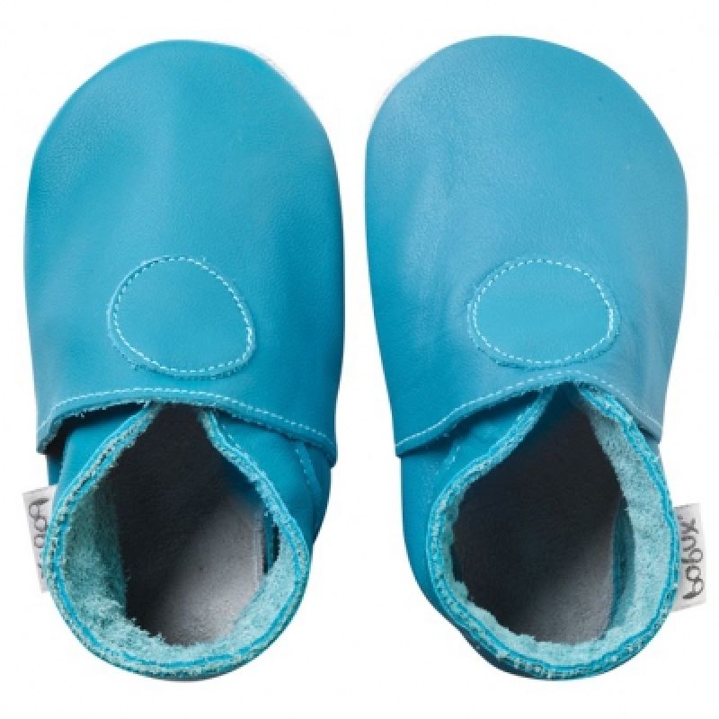 Chaussons bébé cuir Soft soles turquoise (3-9 mois) Bobux