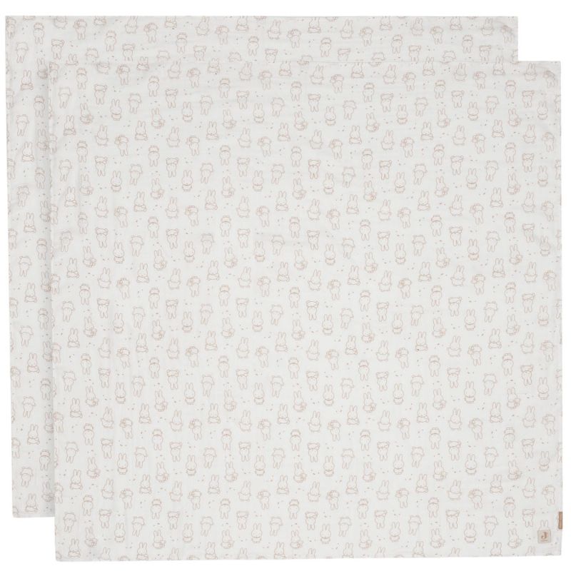 Lot de 2 maxi-langes en gaze de coton Miffy Moments Light Terra (115 x 115 cm) Jollein Produit 1
