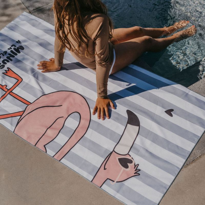 Serviette de plage Minus Flamant (70x140 cm) Zakuw Ambiance 3