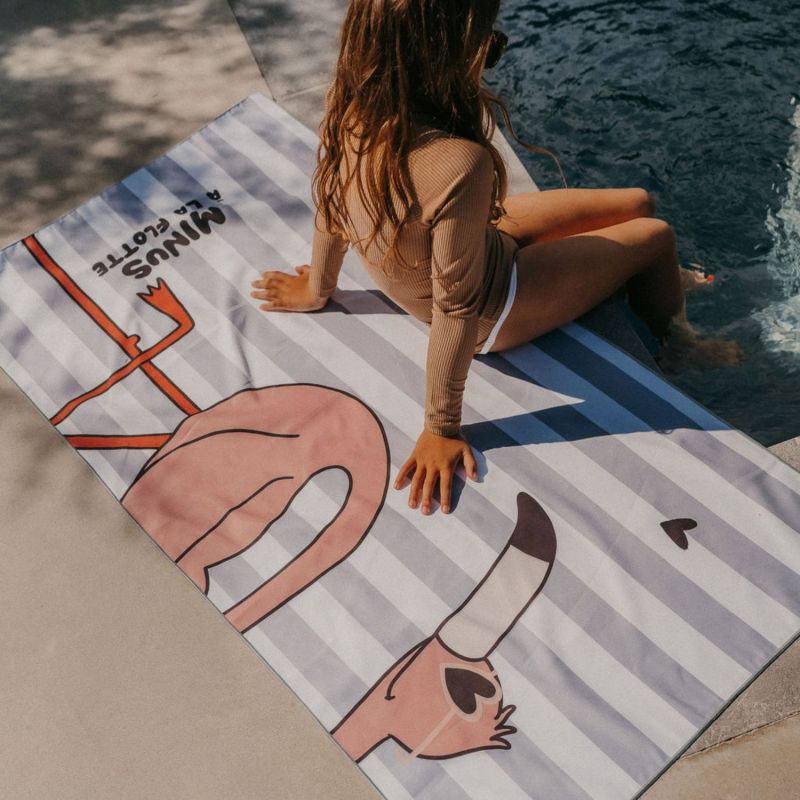 Serviette de plage Minus Flamant (70x140 cm) Zakuw Ambiance 4