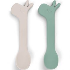 Lot de 2 cuillères en silicone Lalee vert - Done by Deer