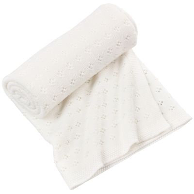 Couverture en bambou ajourée blanche (80 x 100 cm) Cotton&Sweets