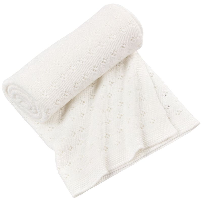 Couverture en bambou ajourée blanche (80 x 100 cm) Cotton&Sweets