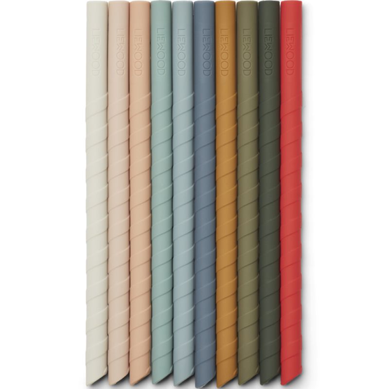 Lot de 10 pailles réutilisables en silicone Timoti multi mix Liewood