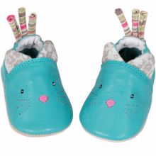 Chaussons cuir chat Les Pachats (0-6 mois)  par Moulin Roty