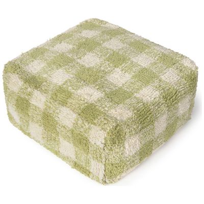 Pouf enfant Vichy Matcha (40 x 40 cm)