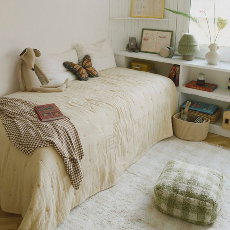 Pouf enfant Vichy Matcha (40 x 40 cm) Lorena Canals Ambiance 4