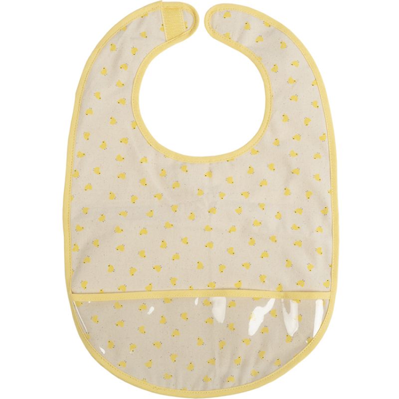 Bavoir à poche en coton Les poussins Maison Petit Jour