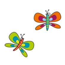 Stickers 2 papillons orange et vert  par Série-Golo