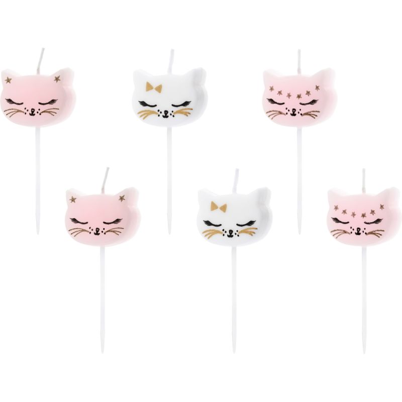 Lot de 6 bougies Chaton Party Deco Produit 1 grande taille