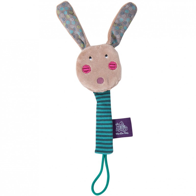 Attache sucette lapin Les jolis pas beaux Moulin Roty