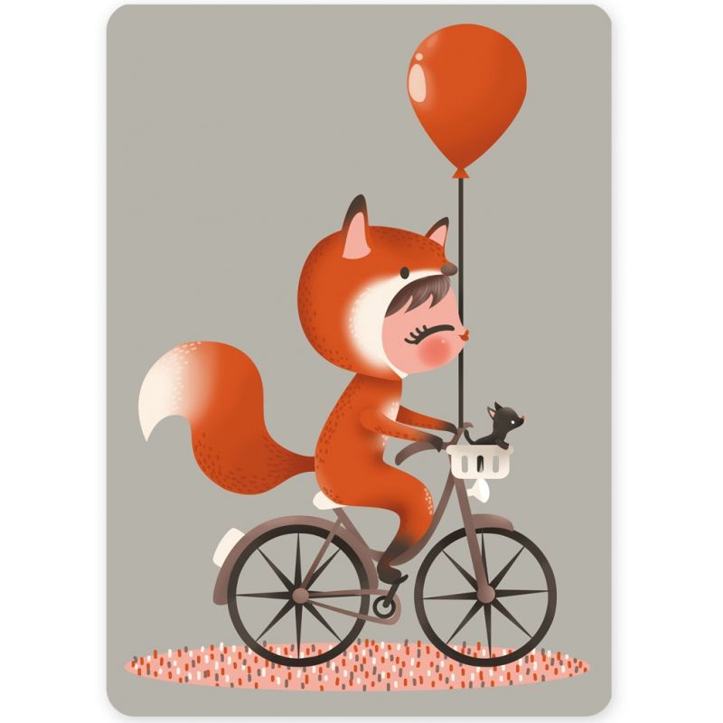 Carte A6 carte Les Adorables Costumés le Renard  Kanzilue