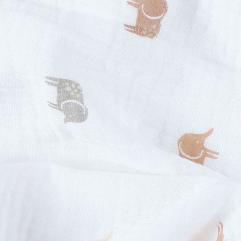 Lot de 3 langes en mousseline Eléphants (70x70 cm) Noukie's Produit 3