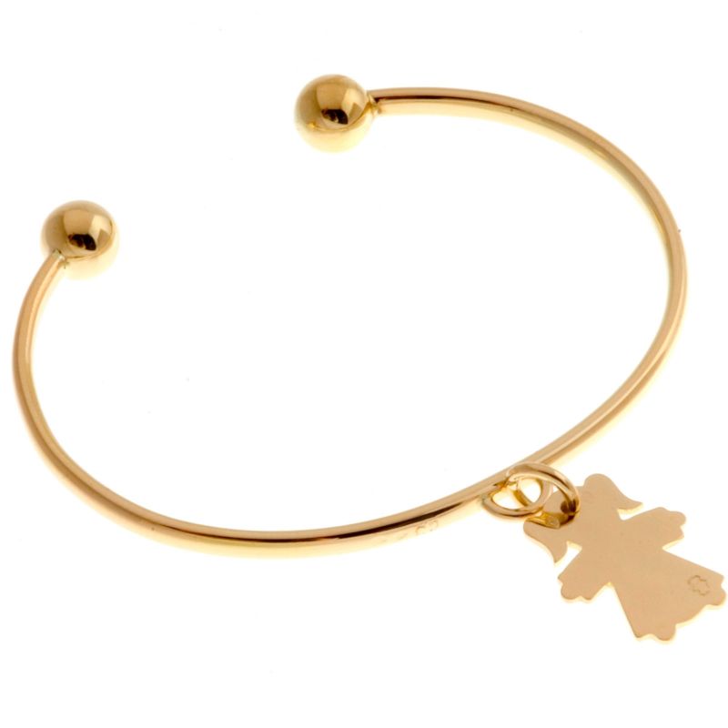 Bracelet rigide à breloque avec enfant(s) 17 mm or jaune (taille maman) Loupidou