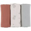 Lot de 3 langes en gaze de coton bio (70 x 70 cm) Noukie's Produit 1