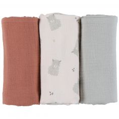 Lot de 3 langes en gaze de coton bio (70 x 70 cm) - Noukie's