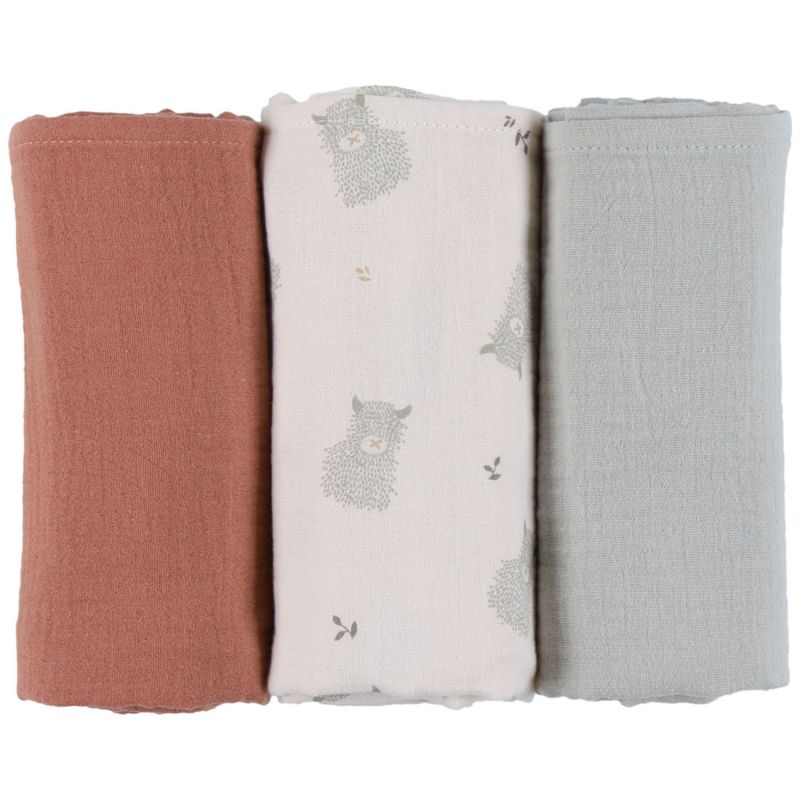 Lot de 3 langes en gaze de coton bio (70 x 70 cm) Noukie's Produit 1
