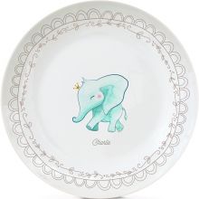 Assiette en porcelaine Éléphant (personnalisable)  par Gaëlle Duval