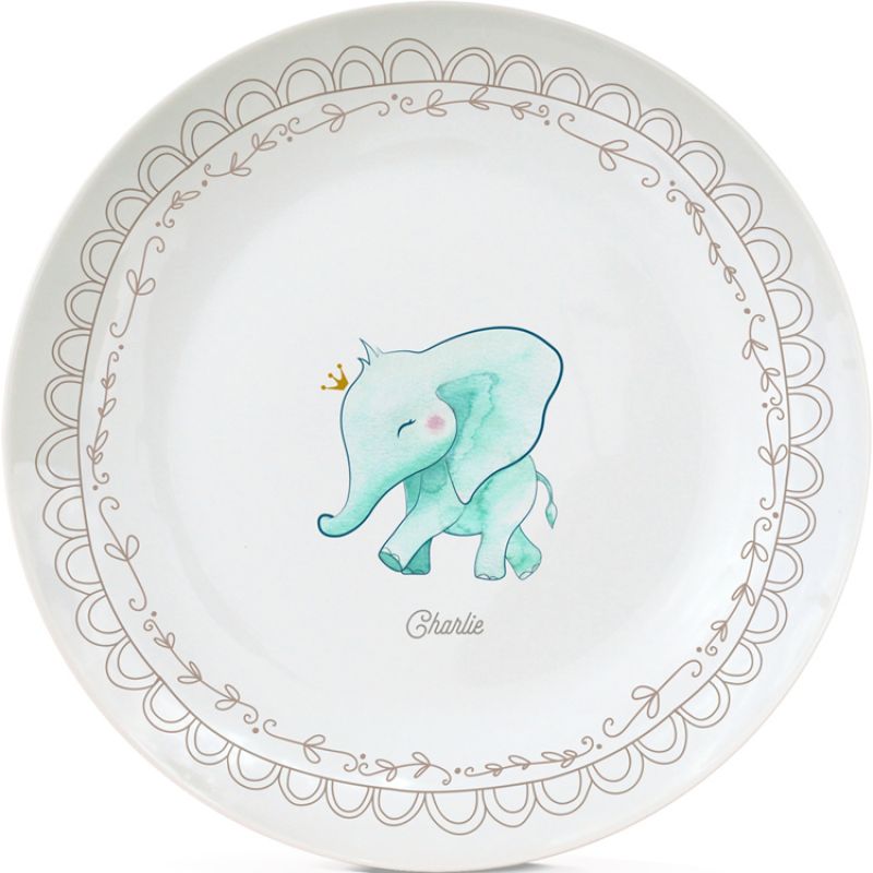 Assiette en porcelaine Éléphant (personnalisable) Gaëlle Duval