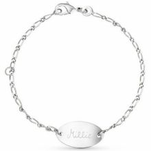 Bracelet Identity ovale sur chaîne personnalisable (argent 925°)  par Merci Maman
