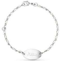 Bracelet Identity ovale sur chaîne personnalisable (argent 925°)