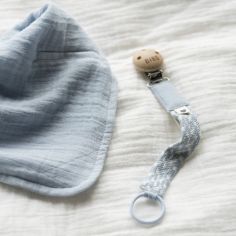 Attache tétine Baby blue-Ivory