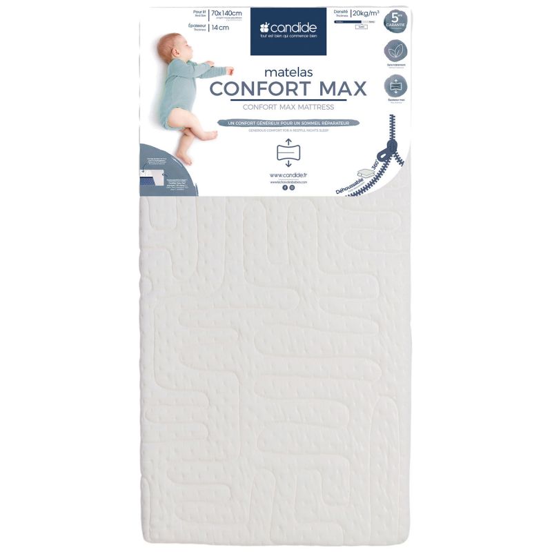Matelas bébé Confort Max déhoussable 360° (70x140 cm) Candide Produit 1