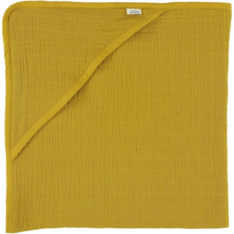 Cape de bain Bliss jaune moutarde (75 x 75 cm) Les Rêves d'Anaïs