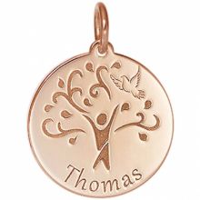 Médaille de naissance Thomas personnalisable 17 mm (or rose 750°)  par Je t'Ador