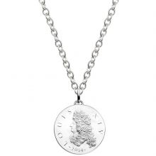 Collier chaîne 80 cm médaille Louis XIV 37 mm recto verso (argent rhodié 900°)  par Monnaie de Paris