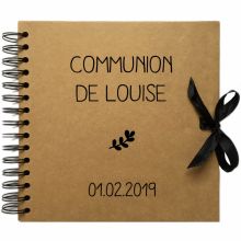 Album photo communion personnalisable kraft et noir (20 x 20 cm)  par Les Griottes