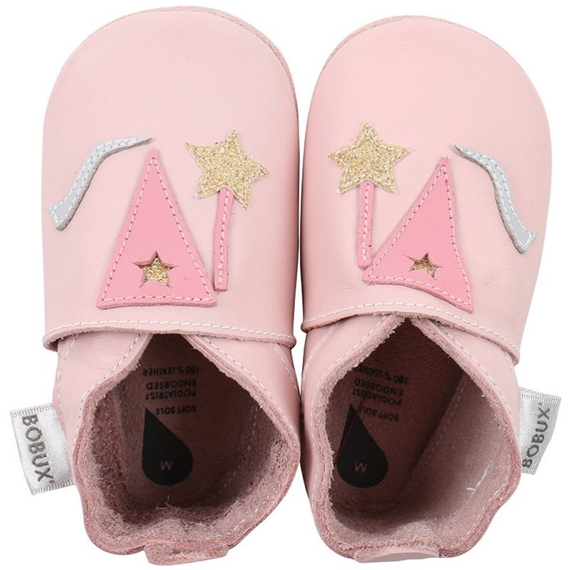 Chaussons bébé en cuir Soft soles Fée roses (3-9 mois) Bobux
