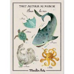 Affiche Sous la mer Tout autour du monde (50 x 70 cm) - Moulin Roty