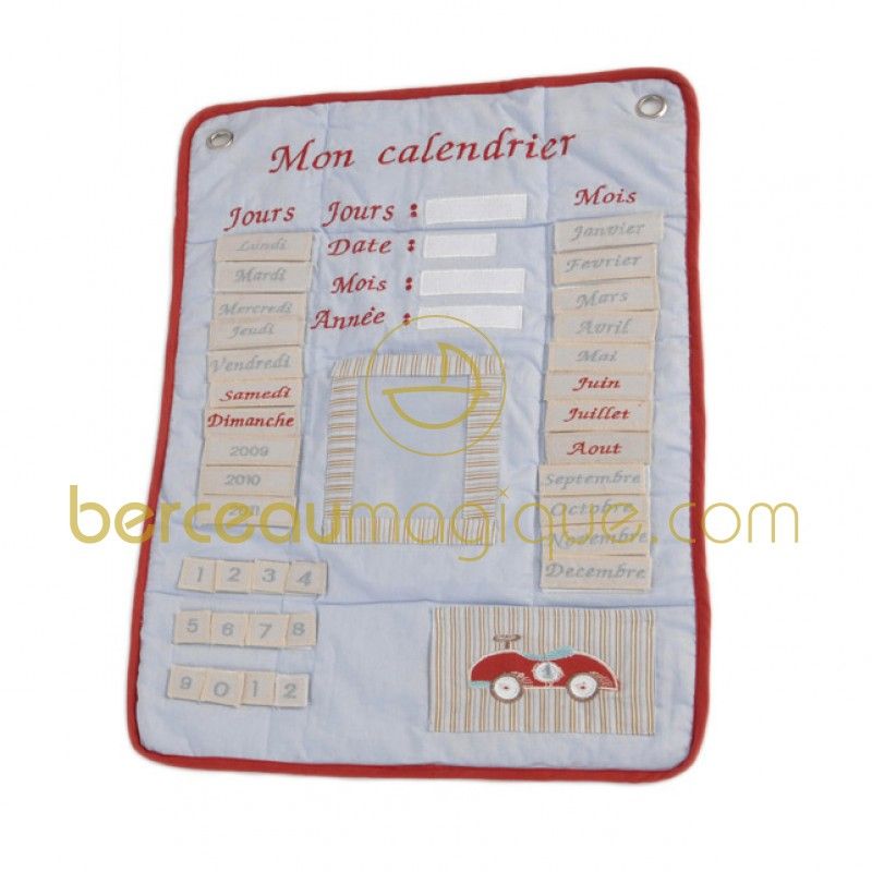 Calendrier en tissu éducatif bleu Amadeus Les Petits