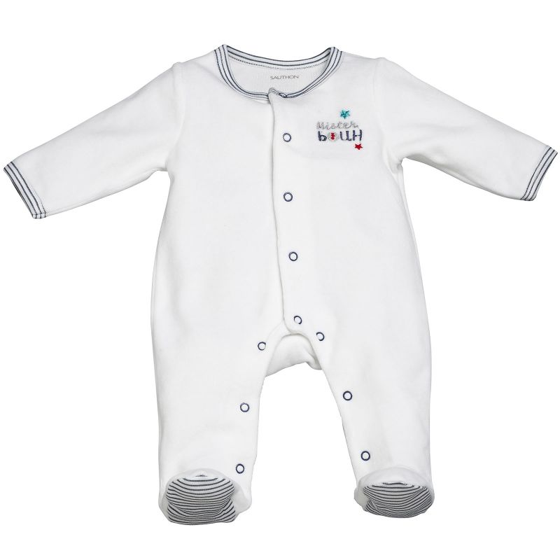 Pyjama chaud Mister Bouh blanc (Naissance : 50 cm) Sauthon