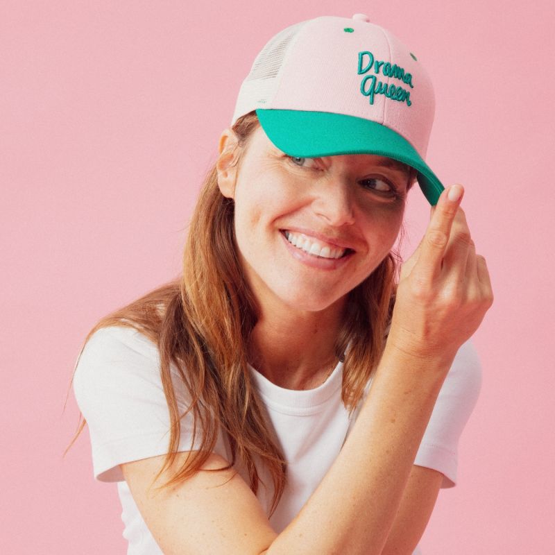 Casquette adulte trucker Drama Queen rose et vert (tour de tête 56-61 cm) Chamaye Ambiance 7