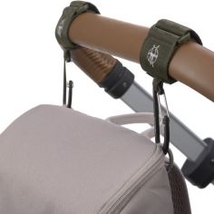 Attaches poussette pour sac à langer avec mousqueton Casual Olive