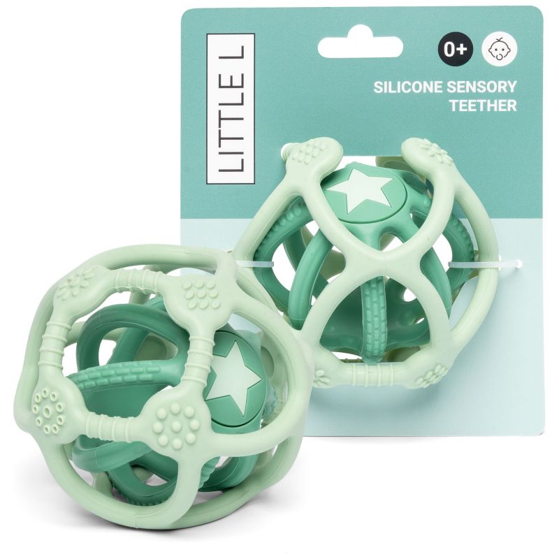 Lot de 2 balles sensorielles en silicone Vert Little L Packaging 3