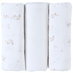 Lot de 3 langes Mix & Match tortues (70x70 cm) - Noukie's