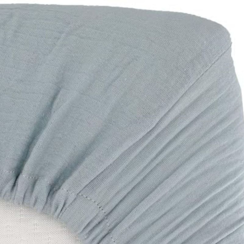 Drap housse en gaze de coton bleu vintage (60 x 120 cm) Domiva Produit 2