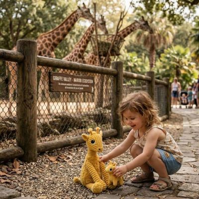 Peluche Loncou maman et bébé Les Ptipotos (30 cm)