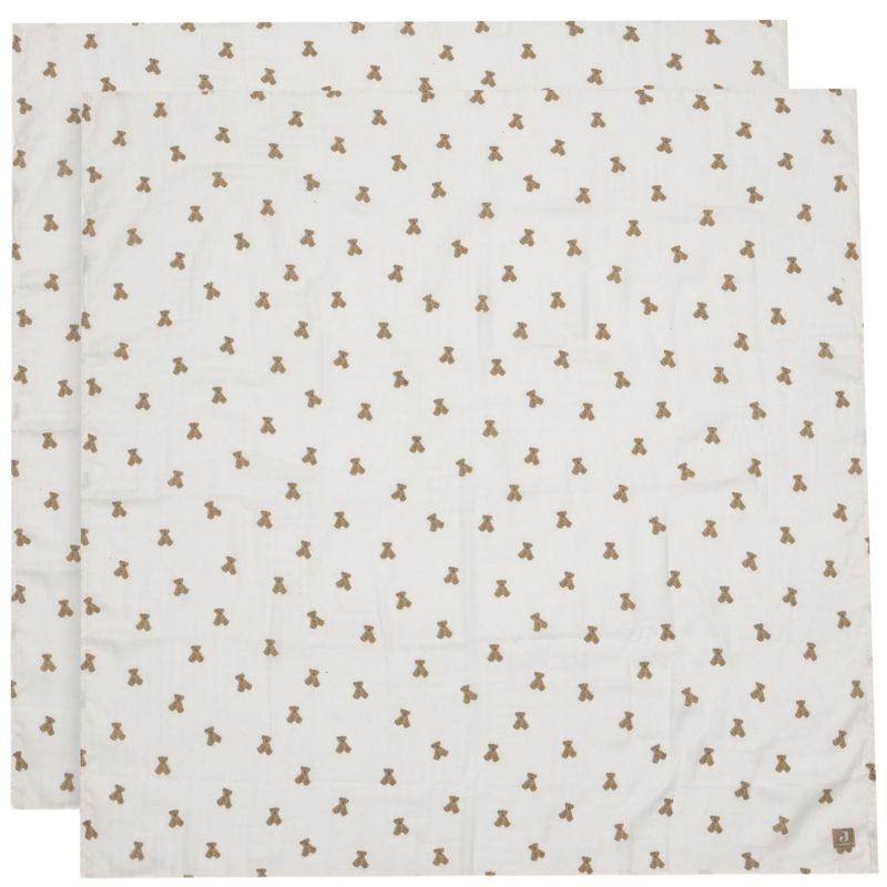 Lot de 2 maxi-langes en gaze de coton Mini Teddy Bear (115 x 115 cm) Jollein Produit 1