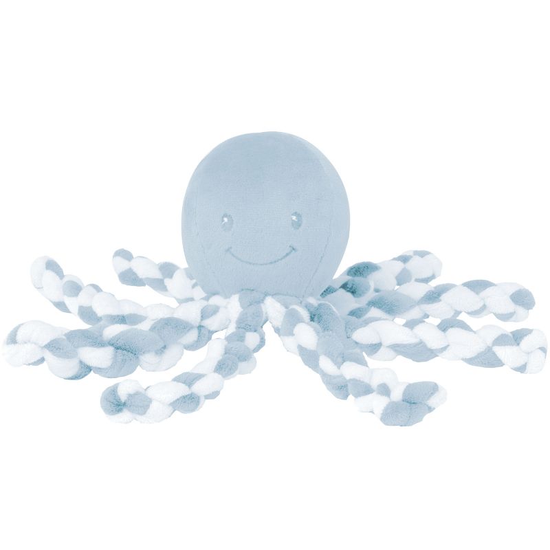 Peluche pieuvre Lapidou bleu clair et blanc (23 cm) Nattou