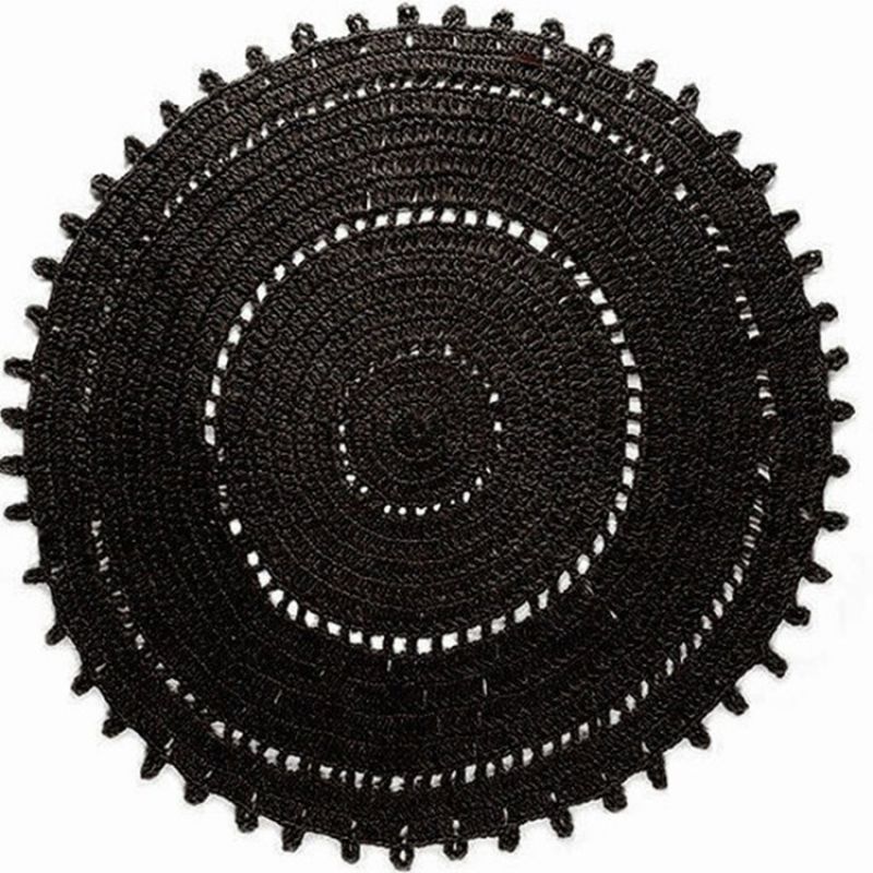 Tapis rond Gypsy jute noir (120 cm) Varanassi